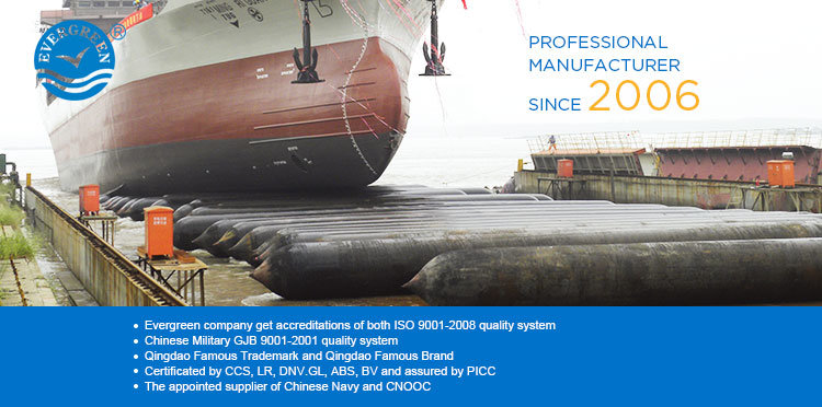 ISO Certificated Pneumatic Inflatable Floating Natural Rubber Marine Ship Launching Airbags