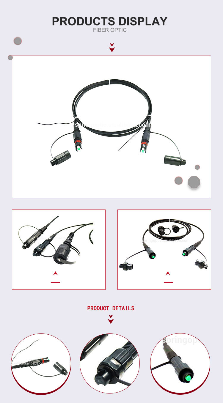 Fiber Optic Mini Sc/APC Connectors IP65 Outdoor Waterproof 5.0mm Patch Cords Match with Huawei Devices