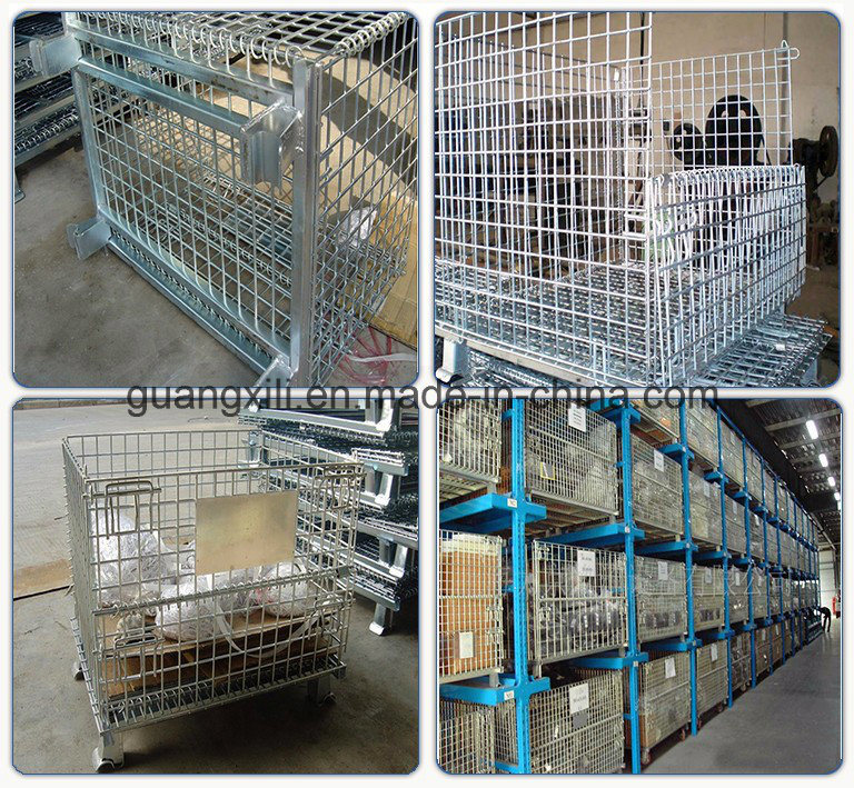 Metal Steel Crates / Wire Rolling Storage Cage