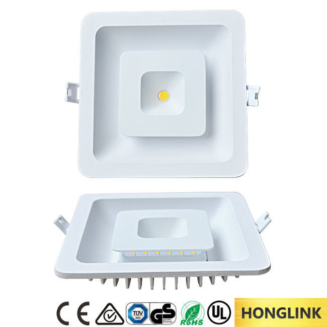 8W Ultra-Thin Decorative Recessed Ceiling Double Color LED Downlight
