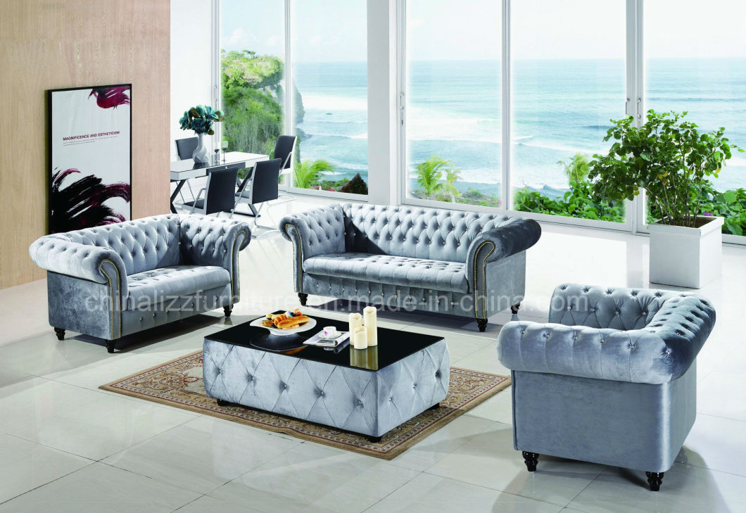 Elegant Chesterfield Fabric Sofa Set UK