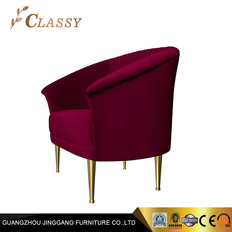 Red Leisure Armchair Hotel Lobby Furniture