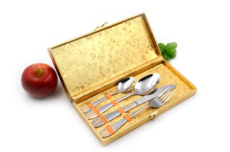 Wholesale Gold Plated Flatware Christmas Rose Gold Cutlery Set