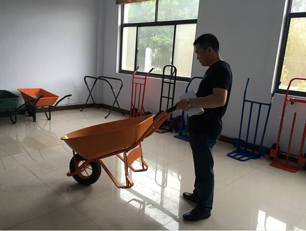 Paint Red Wheelbarrow with Wood Handle