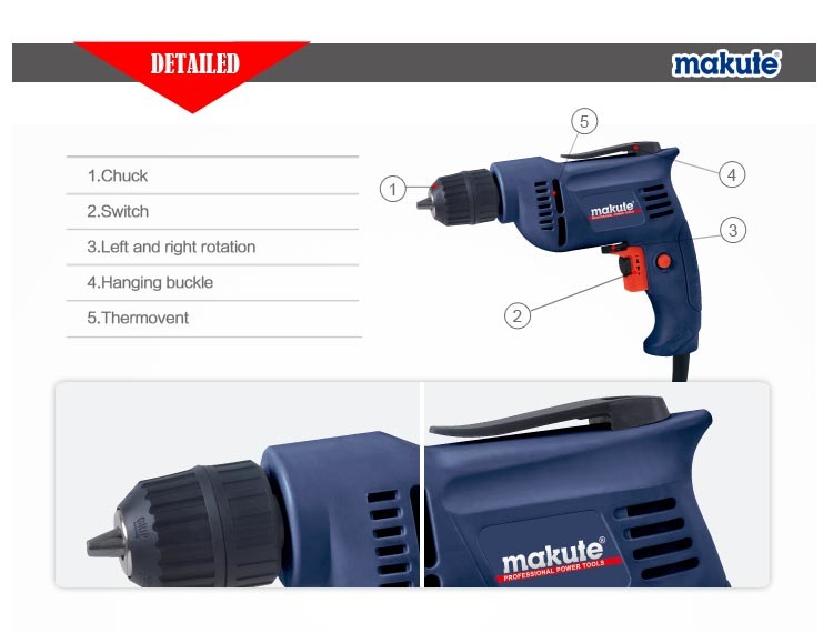 Makute Machine Tool 10mm 350W Electric Drill (ED005)