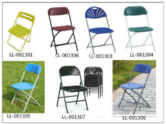 Compact Straight Line Plastic Folding Chairs (LL-0013B)