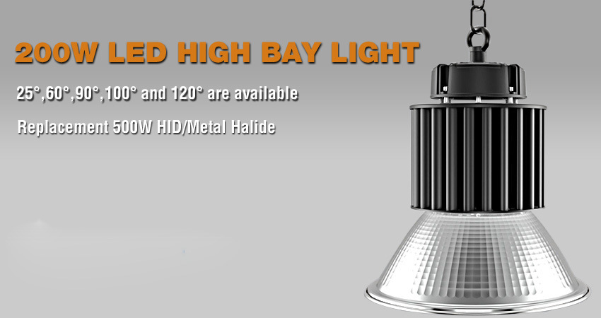 200W Warehouse Lighting Round LED High Bay Light