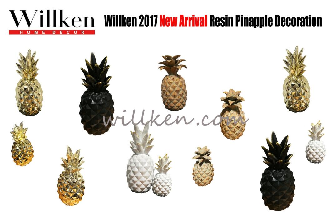 Faux Finish Resin Black Pineapple for Desktop Decoration Craft