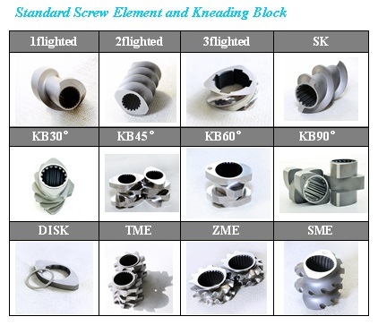 Screw Elements and Barrel for Plastic Extruder Machine