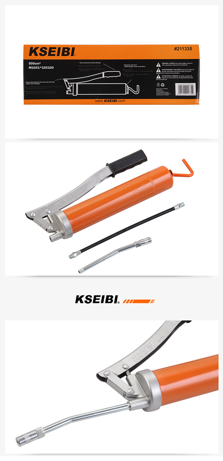 Kseibi Heavy Duty 400cc High Pressure Hand Grease Gun for Industrial Use