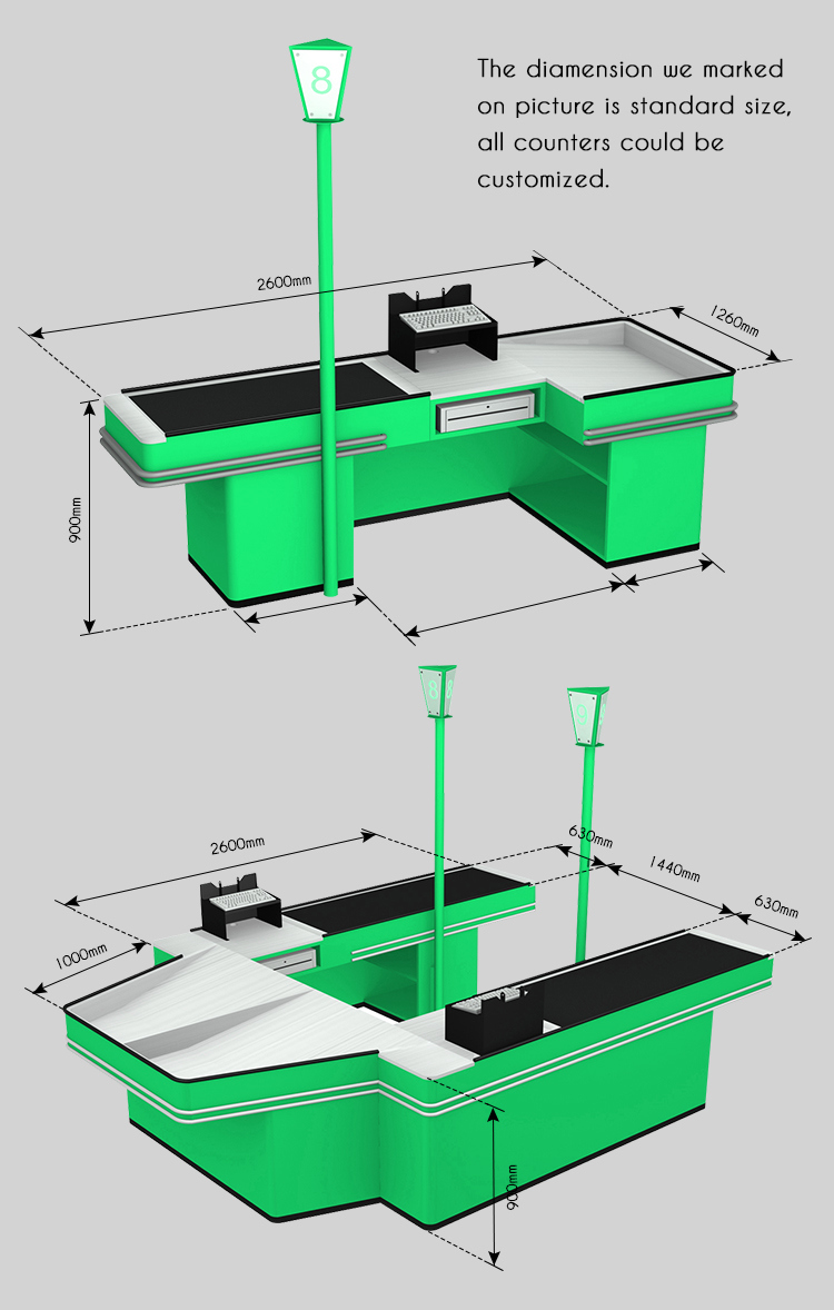 Retail Supermarket Store Electric Cash Table Checkout Counter