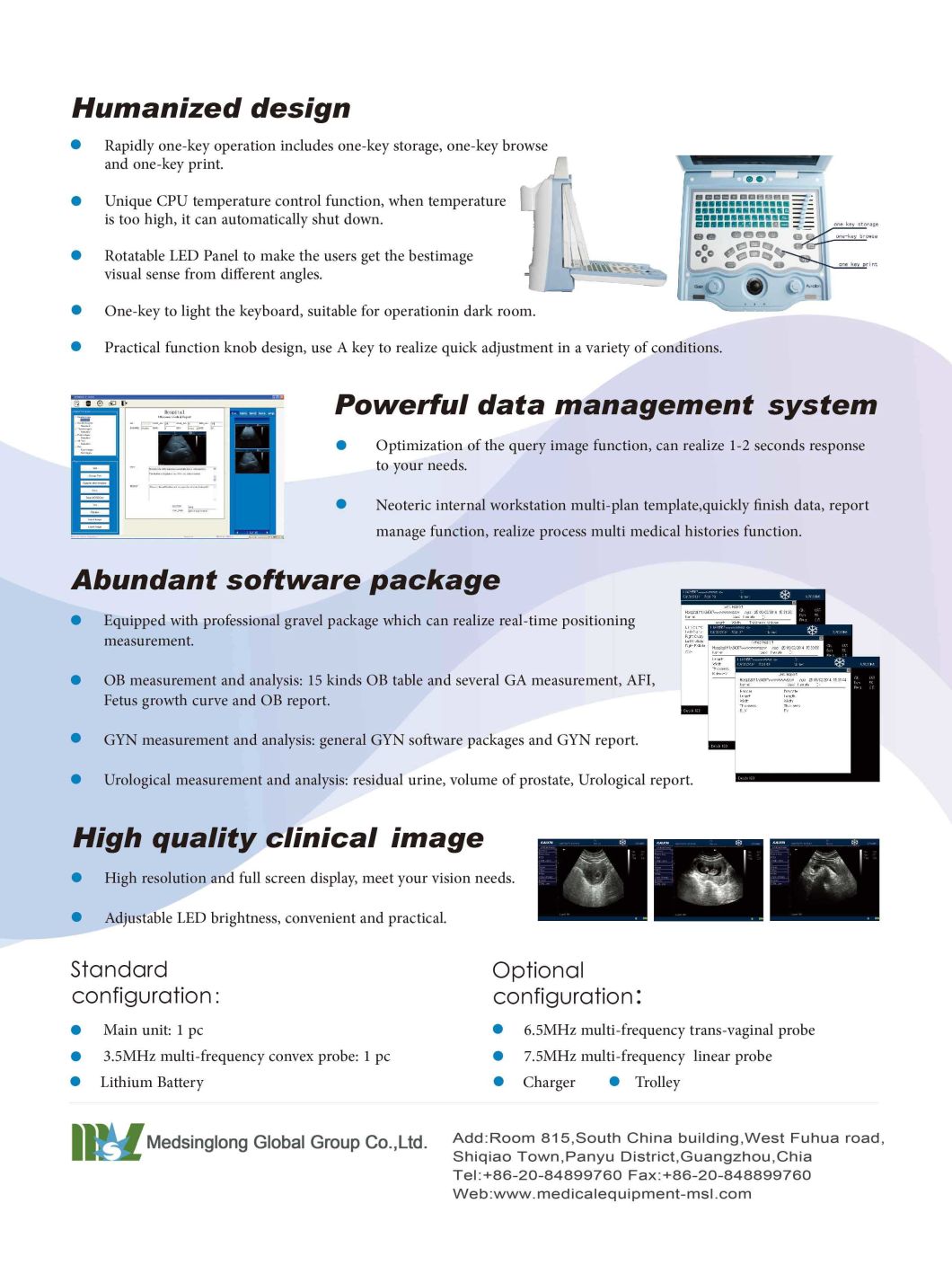 Full Digital Handheld Portable Ultrasound System/Ultrasound Scanner Mslpu27