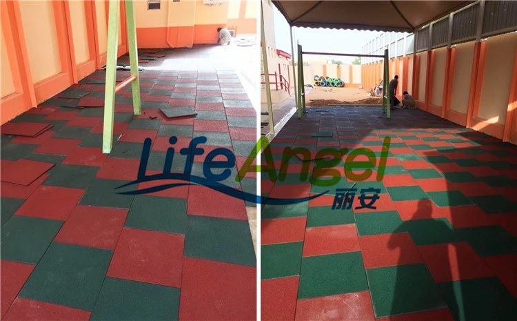 Kindgarten Playground Rubber Tiles Outdoor Rubber Tile Playground Rubber Flooring