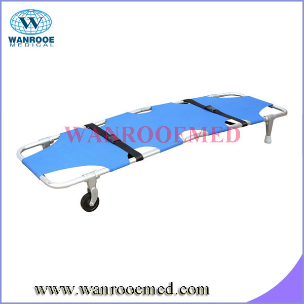 Ea-1A1 Aluminum Alloy High-Quality Two Fold Emergency Folding Stretcher with Wheels