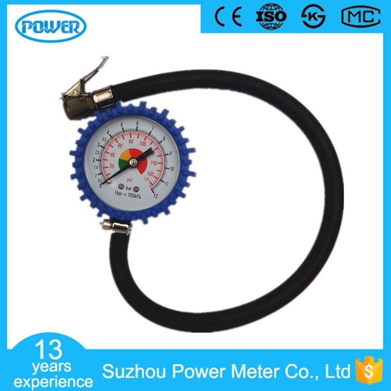 63mm High Quality Tire Pressure Gauge with Rubber Protector