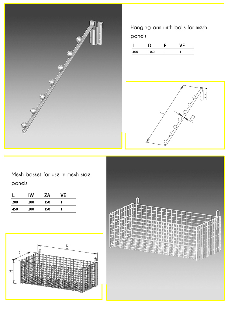 Supermarket Accessories Merchandise Display Hooks