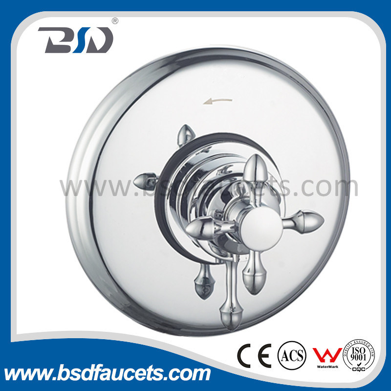 Concealed&Exposed Thermostatic Shower Valves with Round Plate Dual Handle
