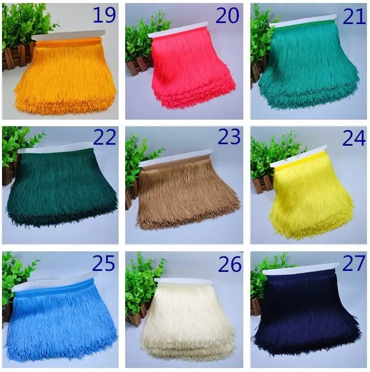 Wholesale 15cm Polyester High Quality Thickness Fringe for Dancing Dress