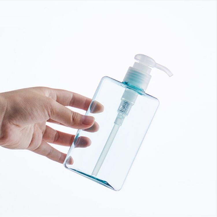 200ml 6.66oz Oblique Shoulder Empty Clear Amber Blue White Green Red Square Pet Plastic Shampoo Liquid Lotion Pump Bottles