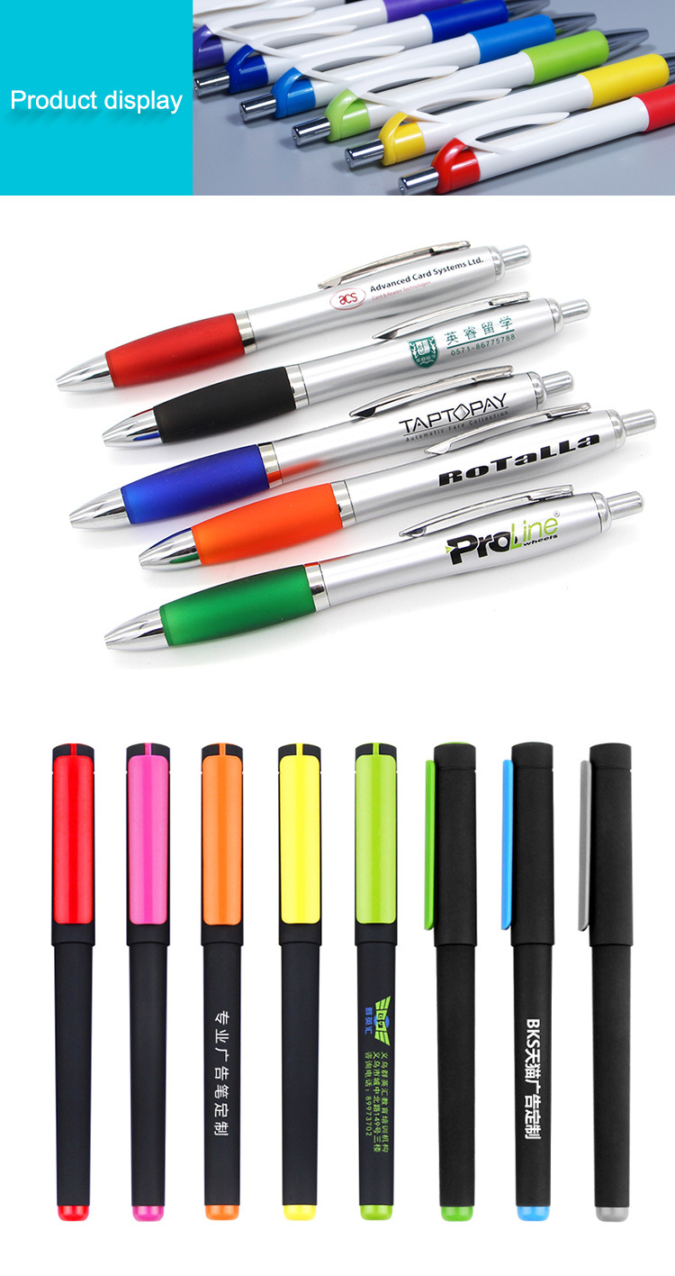 High-Quality Fashionable Elegant Lovely Plastic Metal Custom Logo Printed Brand Aluminum Roller Ball Pen Luxury Promotion Retractable 0.5-0.7mm Ballpoint Pen
