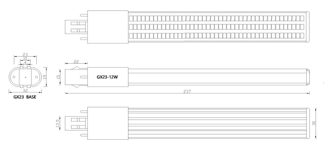 Conference Room Living Room Aluminium & PC AC85-265V 12W SMD2835 LED Downlight Gx23 LED Bulbs