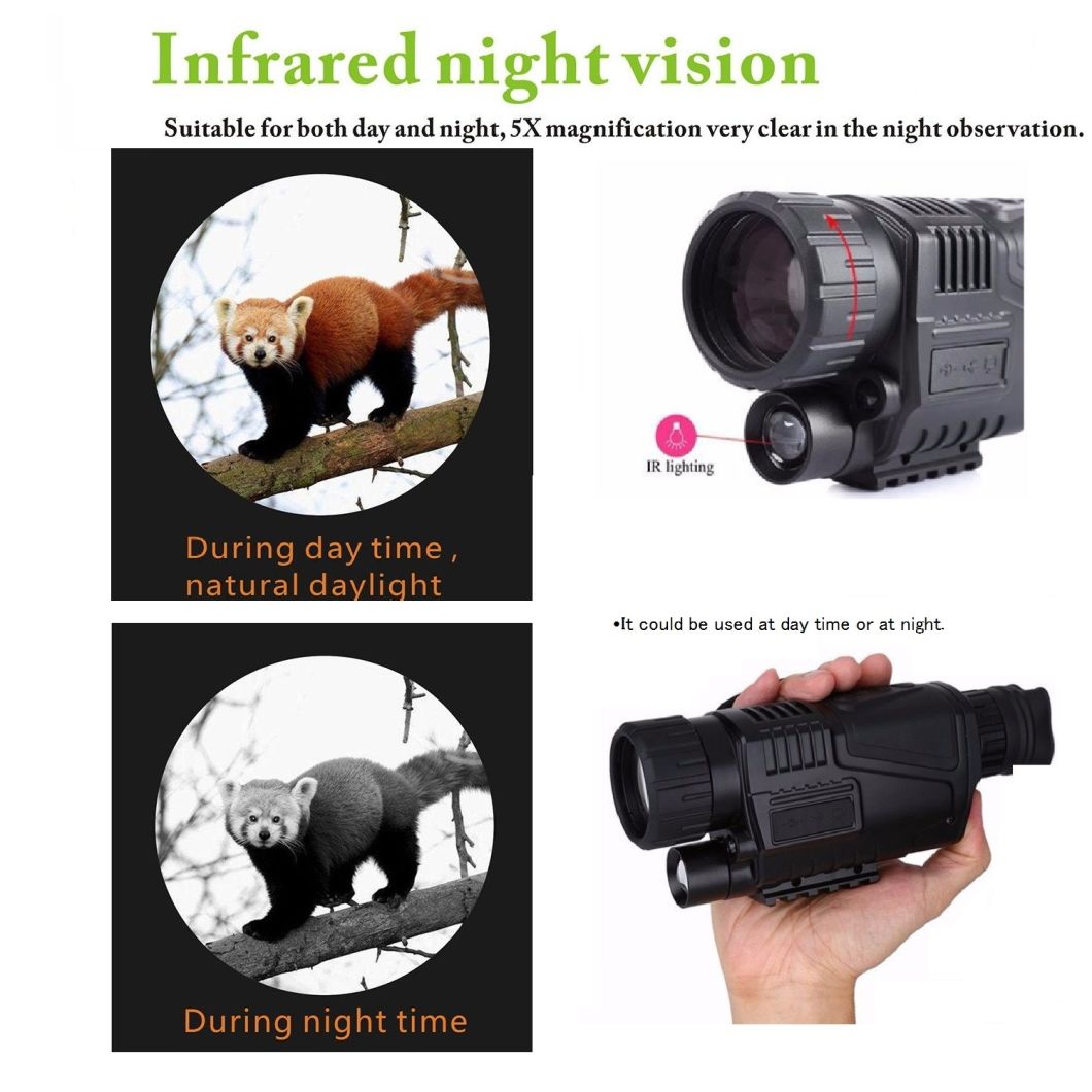 Monocular Night Vision Infrared Digital Scope for Hunting with Camera