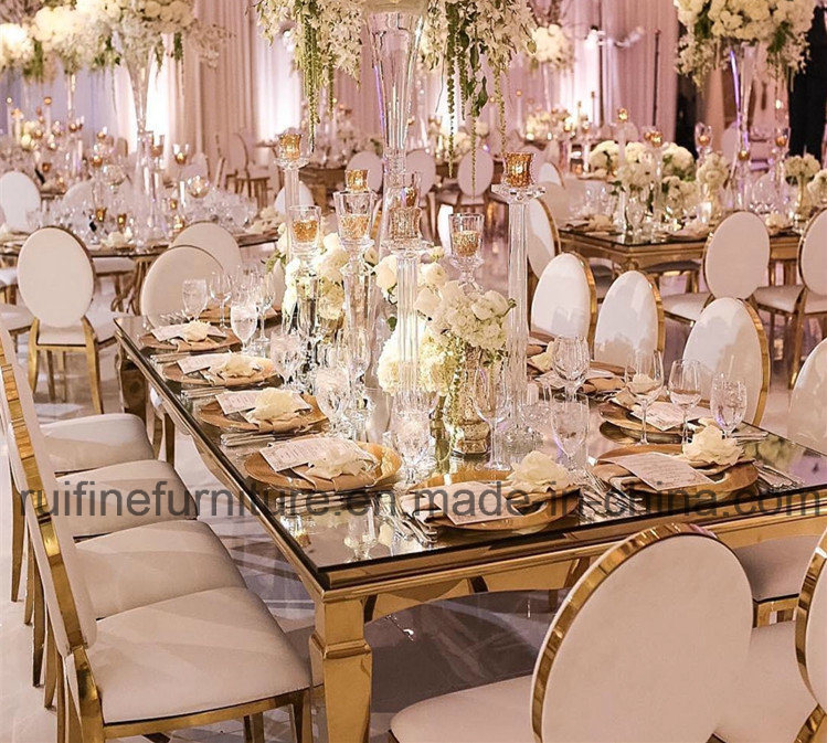 Golden Stainless Steel European Style Wedding Furniture Used for Modern Restaurant