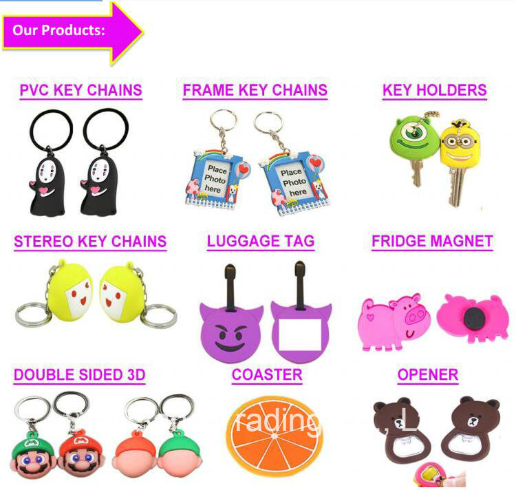 Customized Made Animal Cartoon Design PVC Keychain by Your Artwork