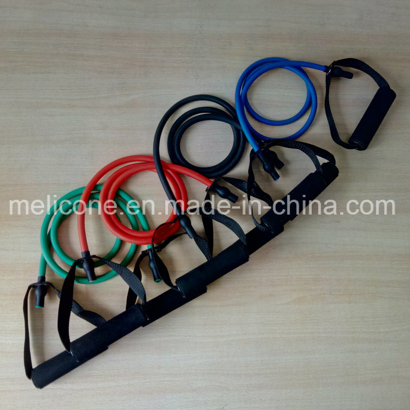 Natural Latex Tube with Foam Handle Resistance Band for Gym Equipment