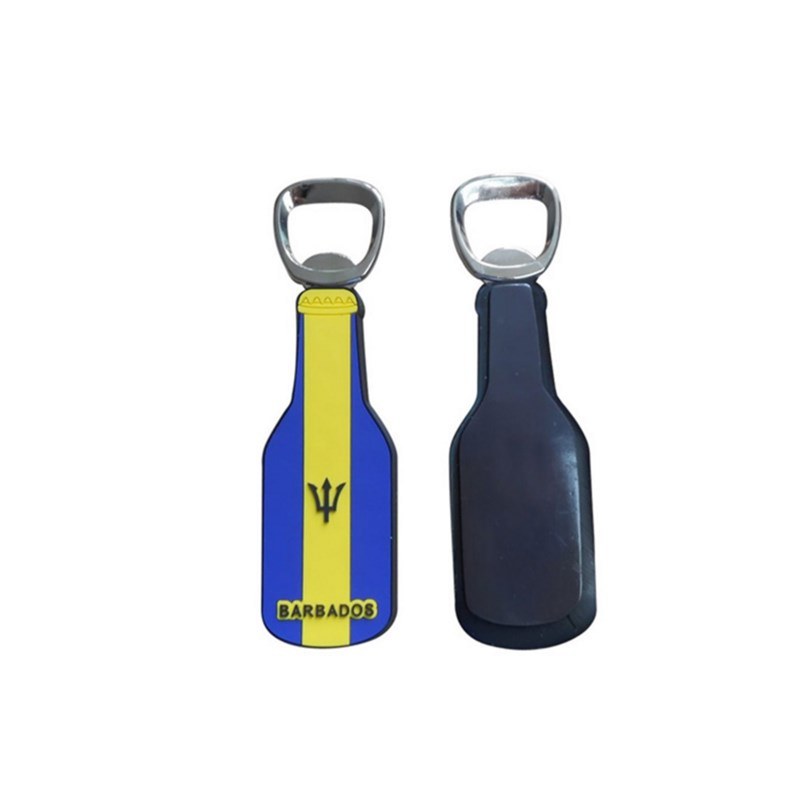 Wholesale PVC Metal Magnetic Bottle Opener, Personalized Beer Cola Keyring Bottle Opener