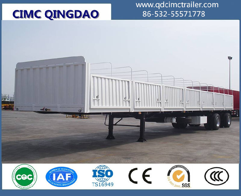 Cimc Cargo Semi-Trailer with Double-Axle / Tri-Axles Truck Chassis