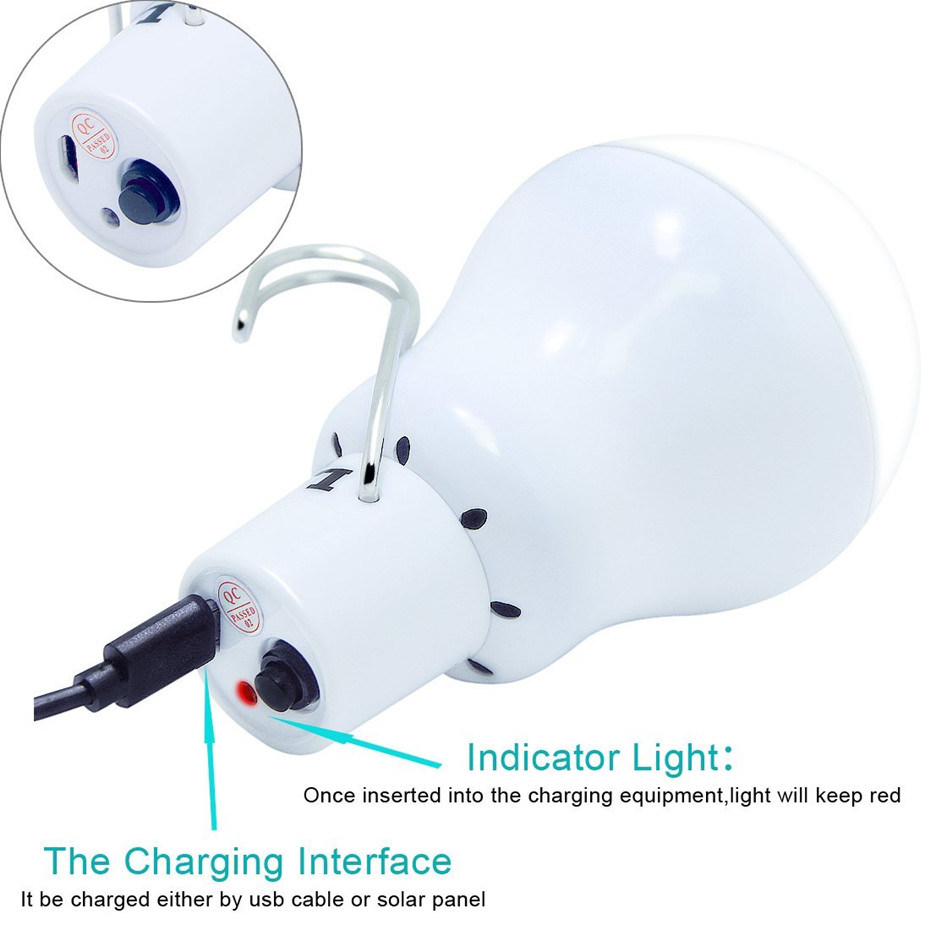 Solar Energy Saving LED Bulb 15W Solar Camping LED Lamp