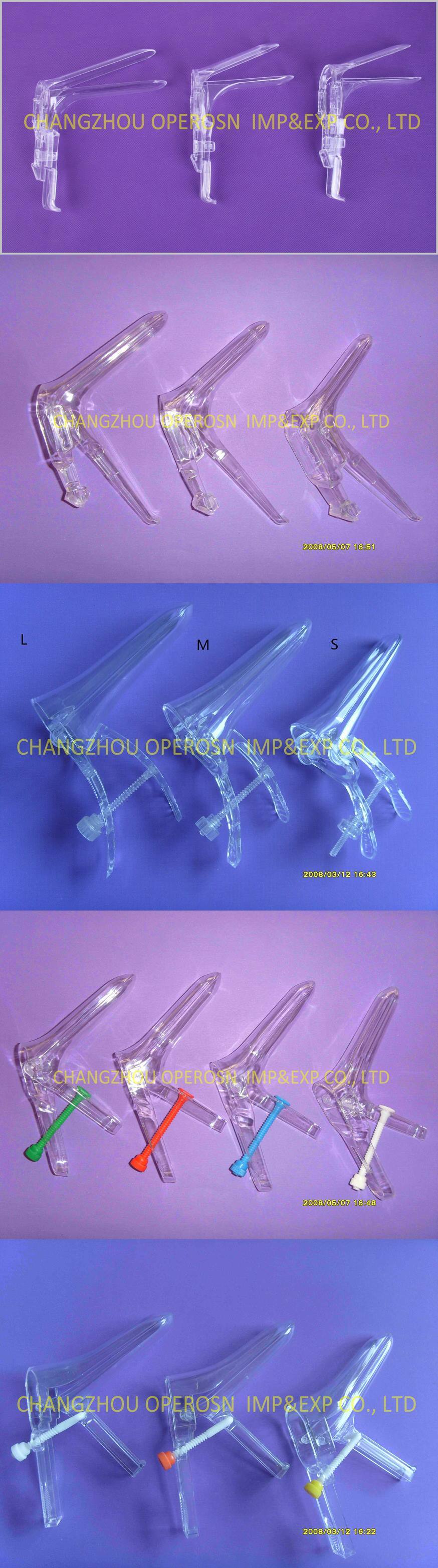 Disposable Sterile Plastic Vaginal Speculum (With Hook, French Type, Push-pull, Side screw, Middle Screw)