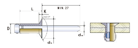 Aluminum Stainless Steel Open Type Blind Rivet