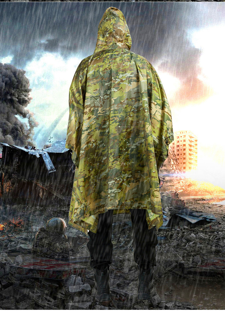 Multifunctional Military Tactical Traning Sports Travel Camping Raincoat