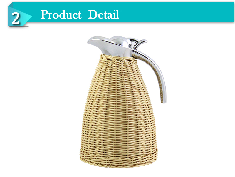 Handmade Rattan Wrapping Stainless Steel Vacuum Thermos Flask