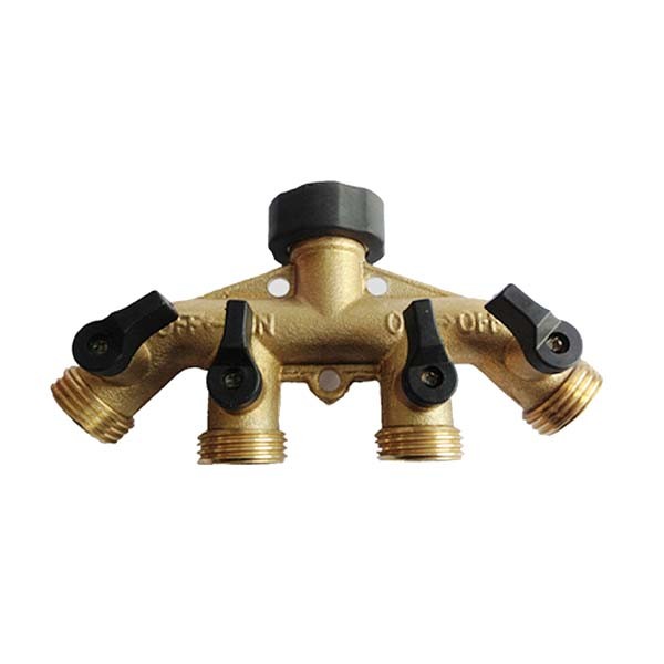 Ilot 4-Way Garden Hose Splitter with Shut-off Valve