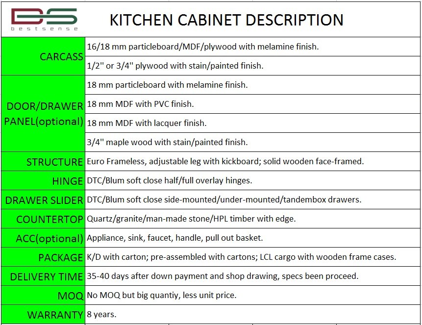 Vertical Wood Grain Melamine Display Kitchen Cabinet