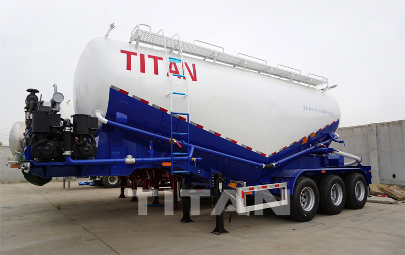 3 Axle 35/40/45/60cbm Steel Fly Ash/Bulk Dry Silo/Cement Bulker Carrier Trailer/Powder Material Tank Tanker Truck Semi Trailers with Engine Compressor