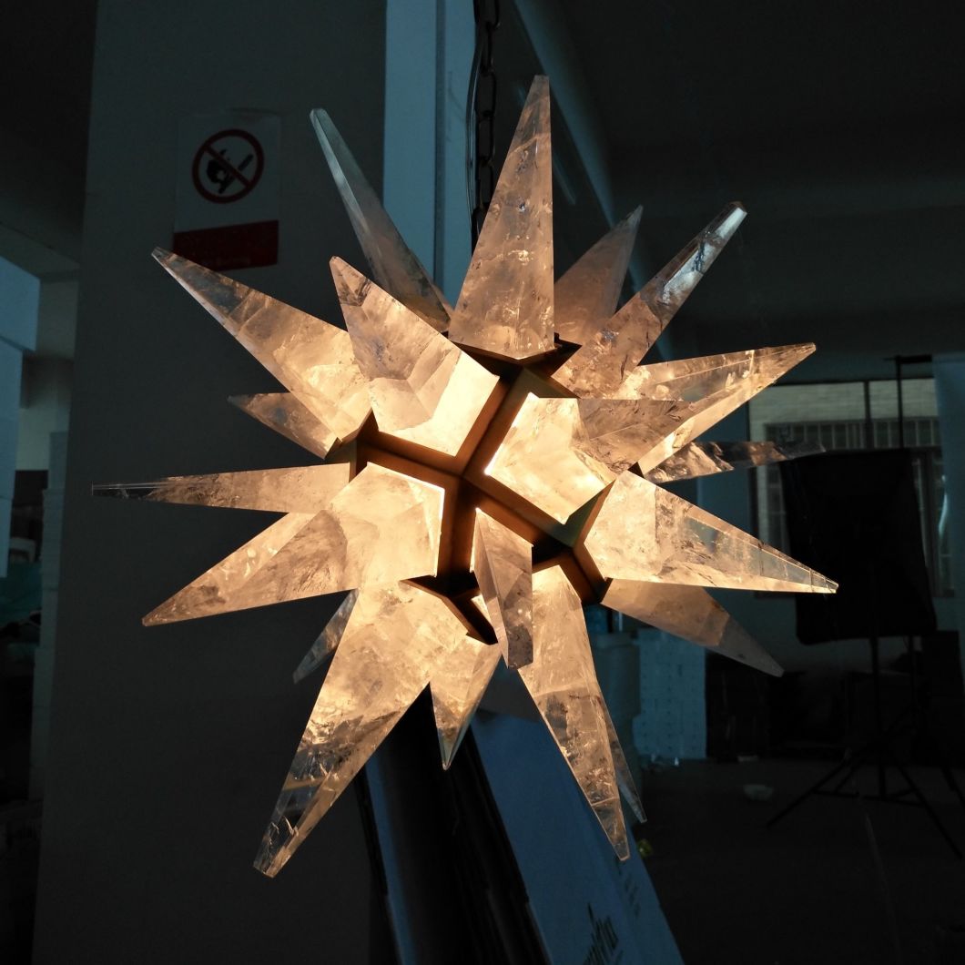 Rock Star, Quartz Crystal Star, Art Pendant Lamp, Chandelier, LED Light, Decorative Lighting