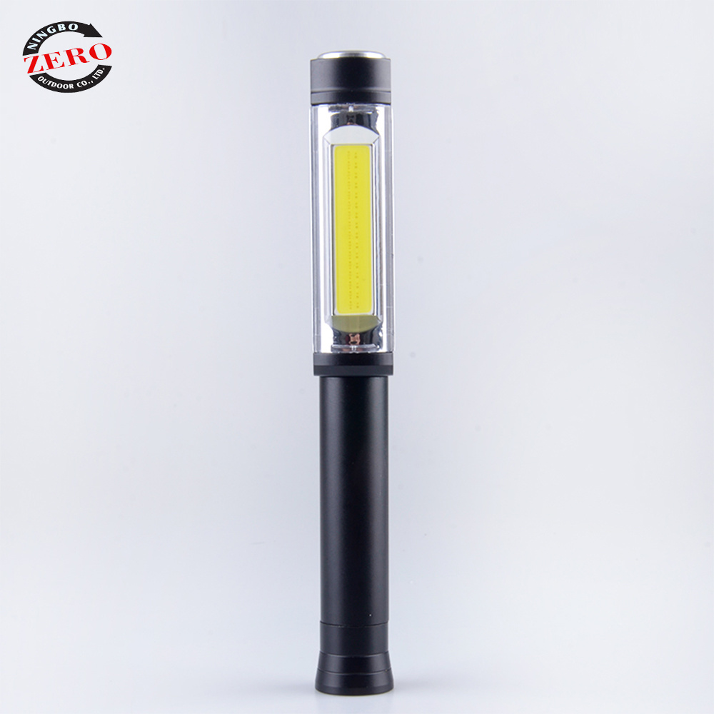 COB LED Wide Beam Pocket Clip Magnet Portable Pen Torch Flashlight