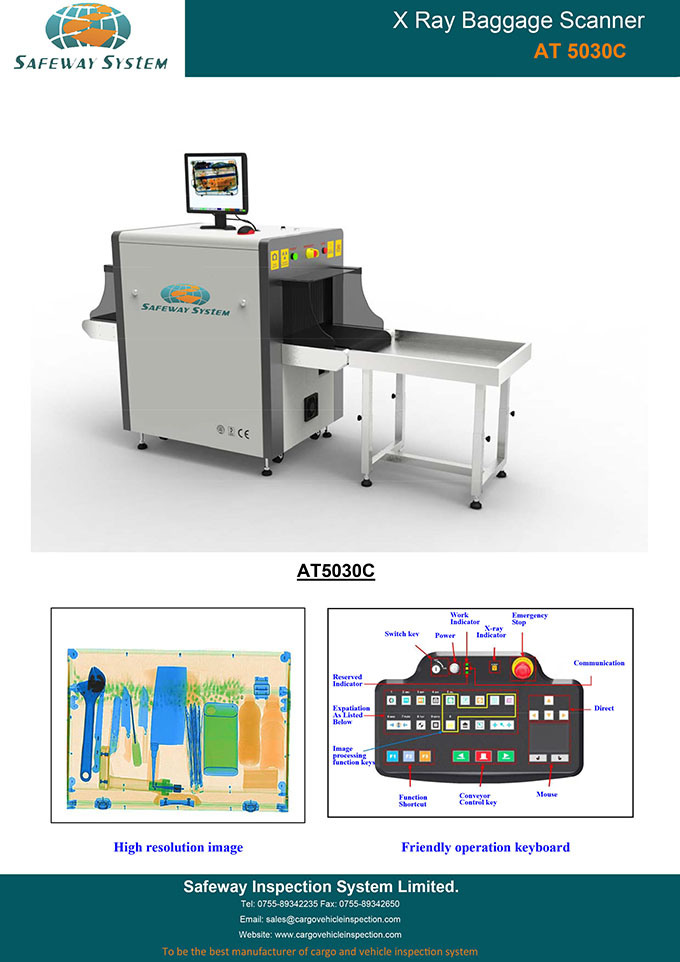 Security Products X-ray System X Ray Baggage Scanner Detector Supply (AT5030A)