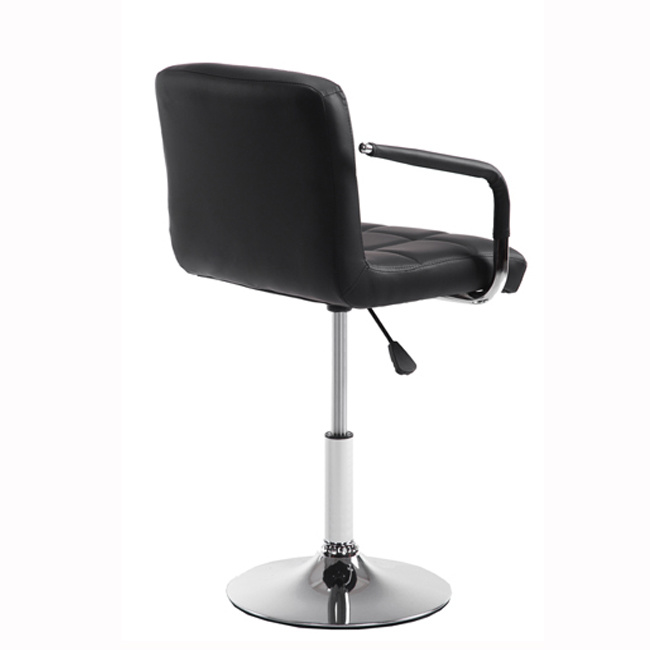 Adjustable Dining Chair PU Leather Swivel Bar Stool with Stable Base