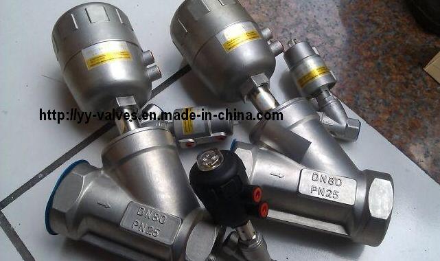 Pharmaceutical Pneumatic Angle Globe Valve with Screw Ends