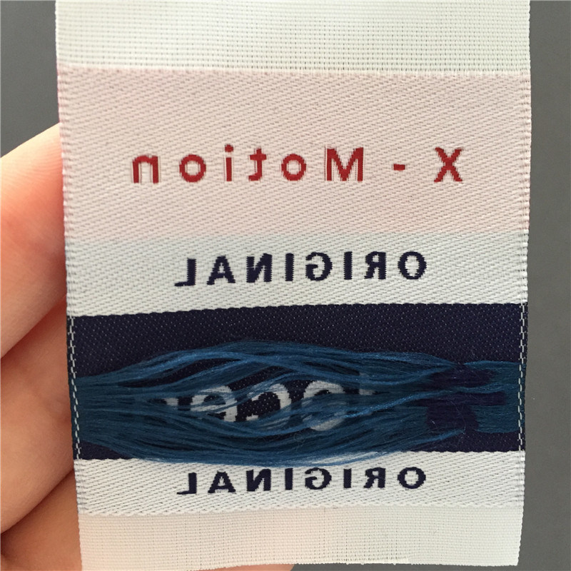 Custom 75D High Density Straight Cutting Logo Brand Woven Label for Garment/Clothing Fabric