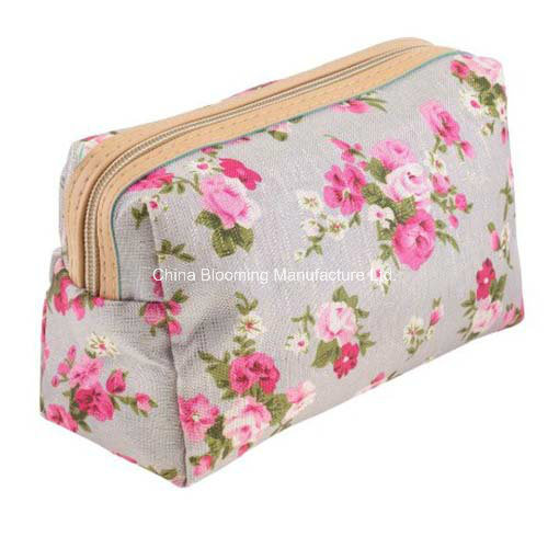 Fashion Wholesale Custom Print Ladies Portable Makeup Cosmetic Bag