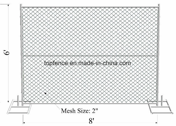 High Quality Galvanized Chain Wire Portable Temporary Construction Fence