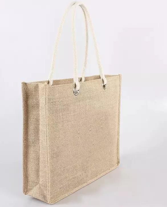 Plain Jute Beach Bags Logo Print Jute Shopping Bag