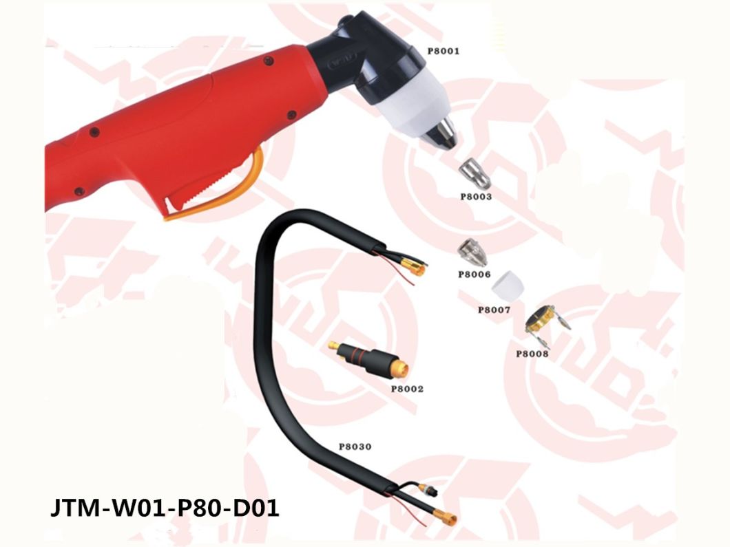 JTM-W01-P80-D01 P80 Plasma high frequency switching Welding Cutting Torch with P8001D handle and guide wheel