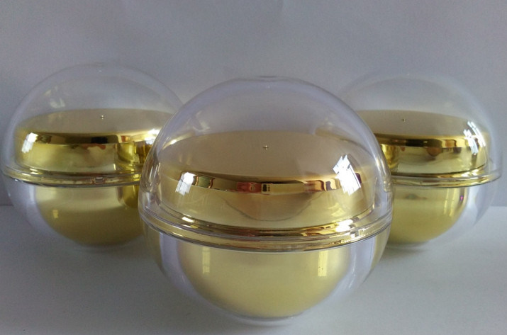 OEM Golden Acrylic Global Cream Cosmetic Jar with Vibration Massage